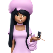girl in dark hat sticker
