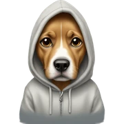 Dog wearing a hoodie  sticker