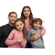 smiling friends with long hair sticker