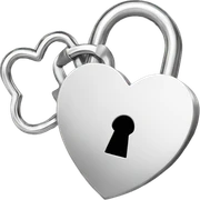  Heart lock silver  sticker