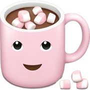 Light Pink mug of hot chocolate with marshmallows  sticker