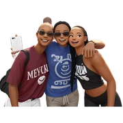 friends enjoying a sunny day sticker