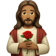 Jesus holding a rose sticker