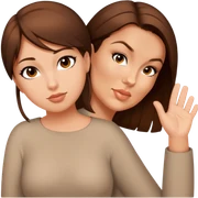 female, brown hair over shoulder sticker