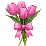 Pink tulips with a bow sticker