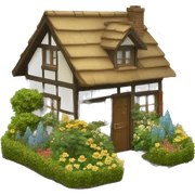 Cottage with garden sticker