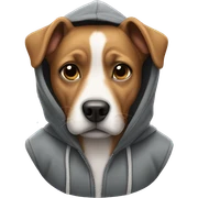 Dog wearing a hoodie  sticker