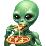 Alien eating pizza  sticker