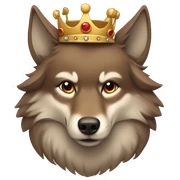 brown wolf with crown sticker