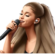 serene singer with long hair sticker