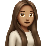 Girl with long brown hair and brown eyws sticker