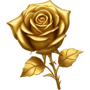 Gold rose sticker