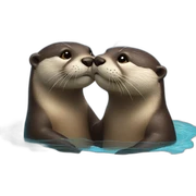 Otter kiss sticker