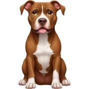 Brown Pitbull sitting sticker