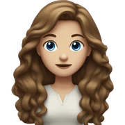 girl with long brown hair and blue eyes sticker