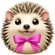 hedgehog with a pink bow sticker