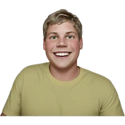 smiling boy in yellow shirt sticker