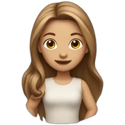 Girl with light skin and long brown hairdancing  sticker