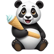 Panda eating ice cream sticker