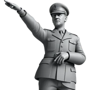 monochrome military portrait of boy sticker