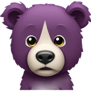 oso tierno de peluche morado sticker