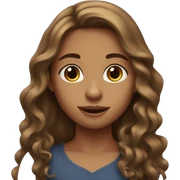 Girl with long brown wavy hair sticker