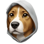 Dog wearing a hoodie sticker