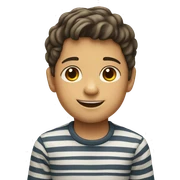 smiling boy in striped shirt sticker