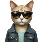 Cat with sunglasses sticker