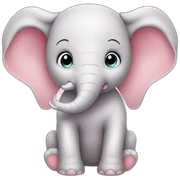 baby pink cartoon angel elephant sticker