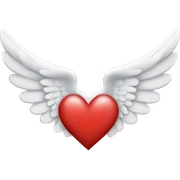 heart with angel wings sticker