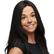 smiling girl with long hair sticker