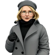 blonde girl in stylish coat sticker