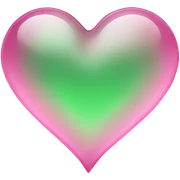 Glass pink green heart sticker