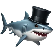 Shark with a top hat sticker