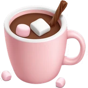 Light Pink mug of hot chocolate with marshmallows  sticker