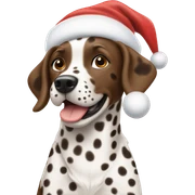 Brown Dalmatian rejoices at Christmas sticker