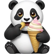 Panda eating ice cream sticker