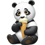 Panda eating ice cream sticker