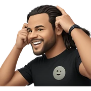 smiling man in black shirt sticker