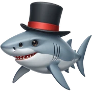 Shark with a top hat sticker