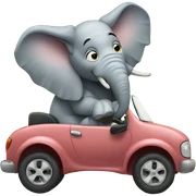 Elephant driving a car  sticker