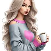 girl with coffee mug sticker