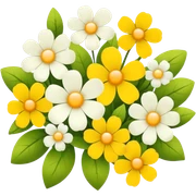Yellow and white flowers  sticker