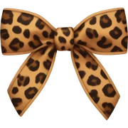 Leopard print bow sticker