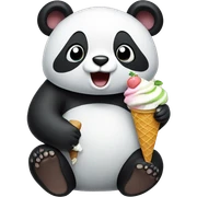 Panda eating ice cream sticker