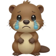 Very sad baby beaver sticker