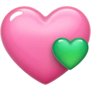 pink heart and green heart  sticker