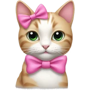 Cat with a pink bow sticker