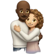 White couple hug sticker